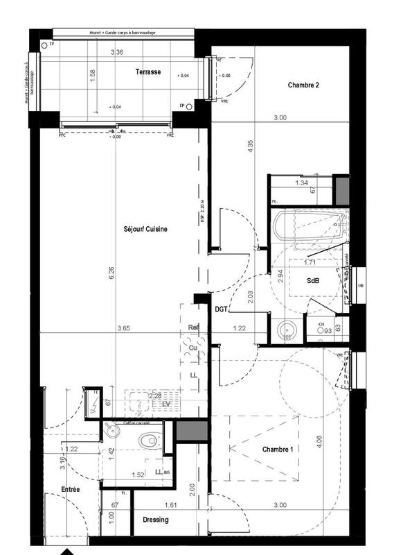 Appartement - 61 m² - 3 pièces