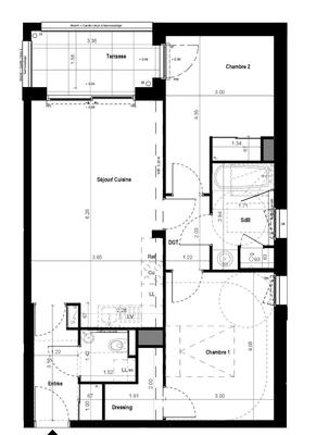 Appartement - 61 m² - 3 pièces