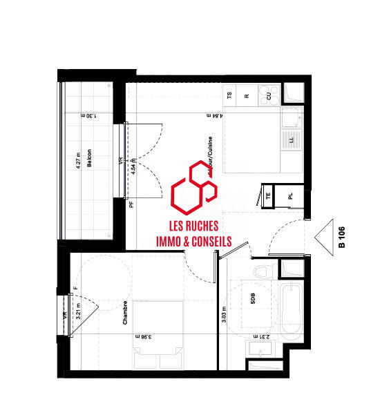 Appartement - 40 m² - 2 pièces