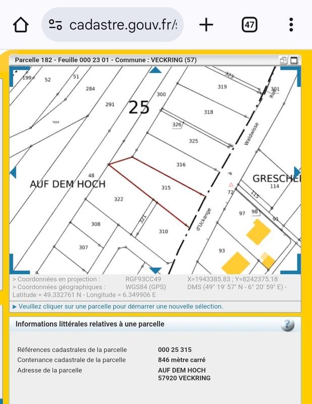 Terrain constructible - 846 m²
