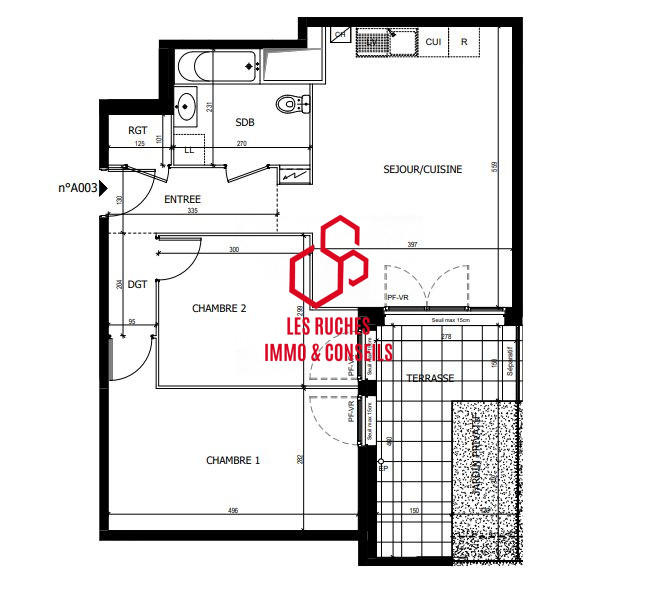 Appartement - 61 m² - 3 pièces