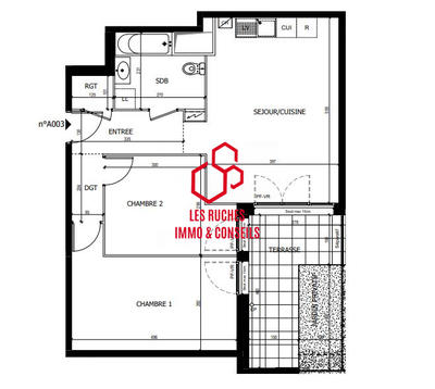 Appartement - 61 m² - 3 pièces