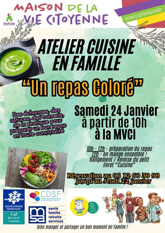 Atelier de cuisine en famille - un repas coloré