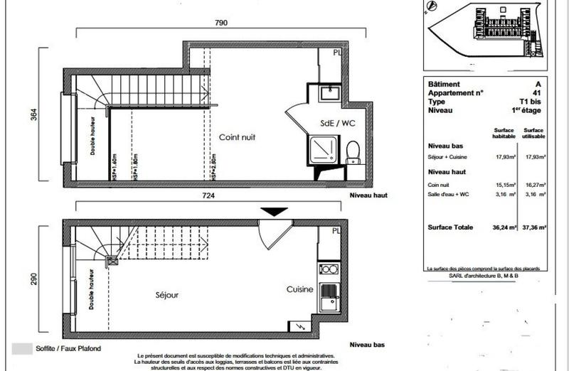Appartement - 36 m² - 2 pièces