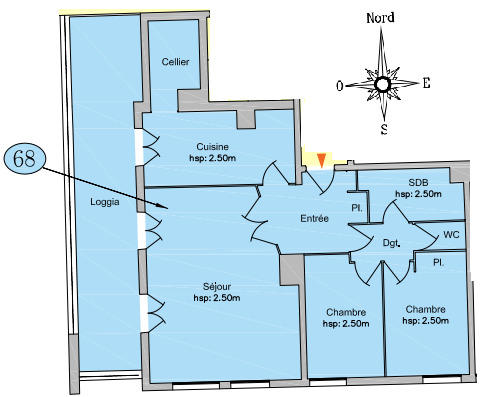 Appartement - 80 m² - 3 pièces