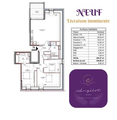 Appartement - 106 m² - 4 pièces