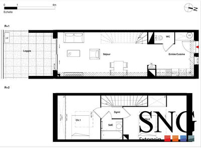 Duplex - 58 m² - 3 pièces