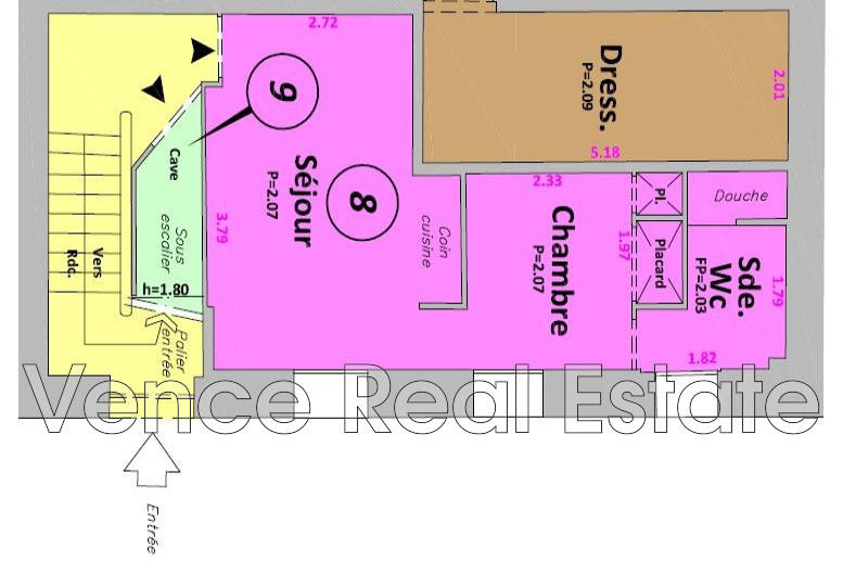 Appartement - 27 m² - 2 pièces