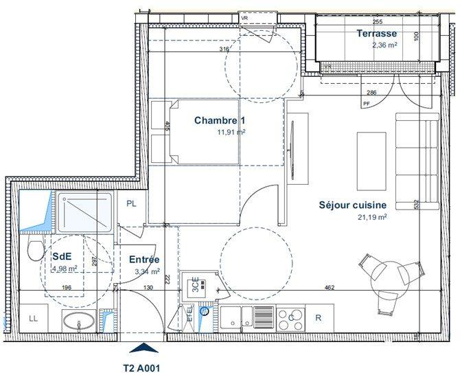 Appartement - 41 m² - 2 pièces
