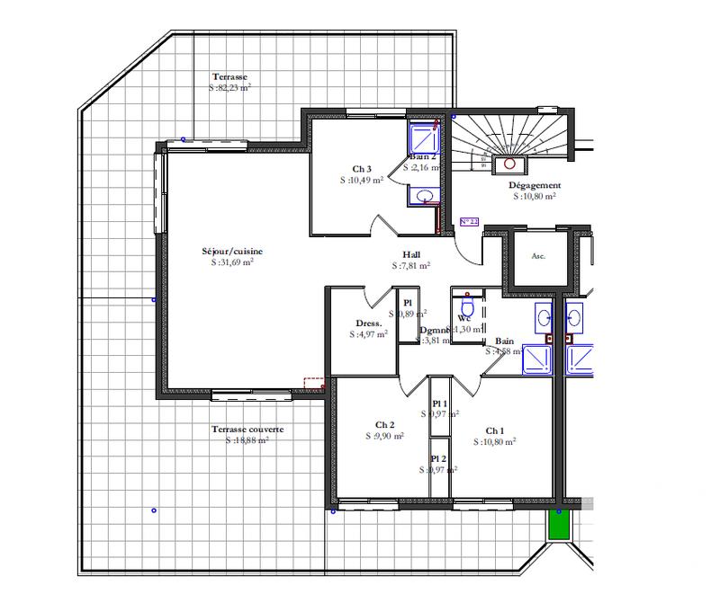 Appartement - 98 m² - 4 pièces