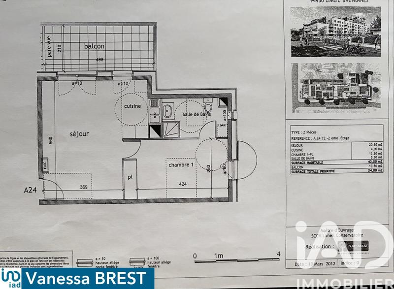 Appartement - 43 m² - 2 pièces