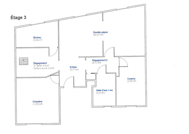 Appartement - 98 m² - 7 pièces
