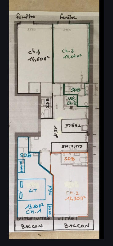 Appartement - 69 m² - 5 pièces