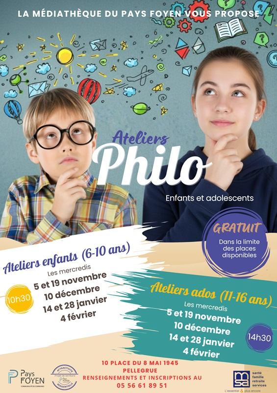 Atelier philo enfants à la Médiathèque du Pays Foyen