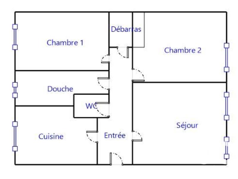 Appartement - 55 m² - 3 pièces