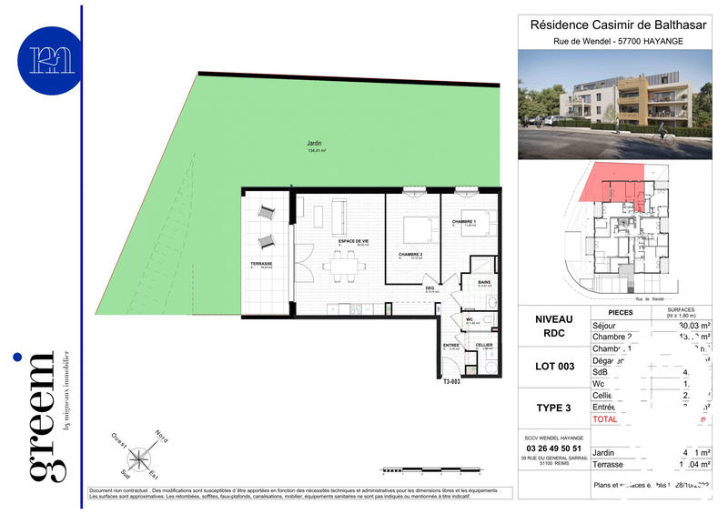 Appartement - 68 m² - 3 pièces