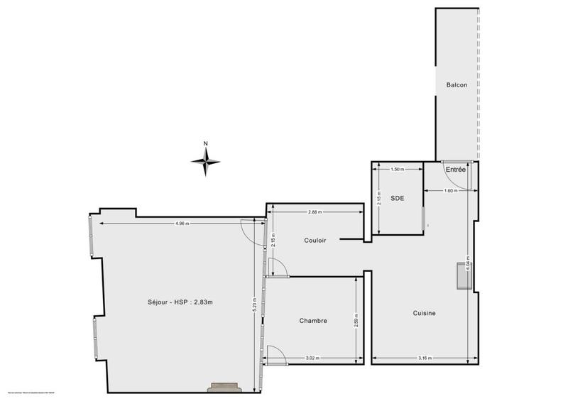 Appartement - 53 m² - 2 pièces