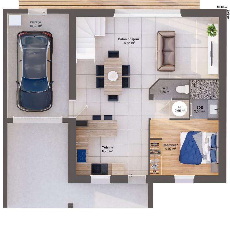 Maison - 83 m² - 5 pièces