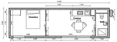 Maison - 15 m² - 1 pièce