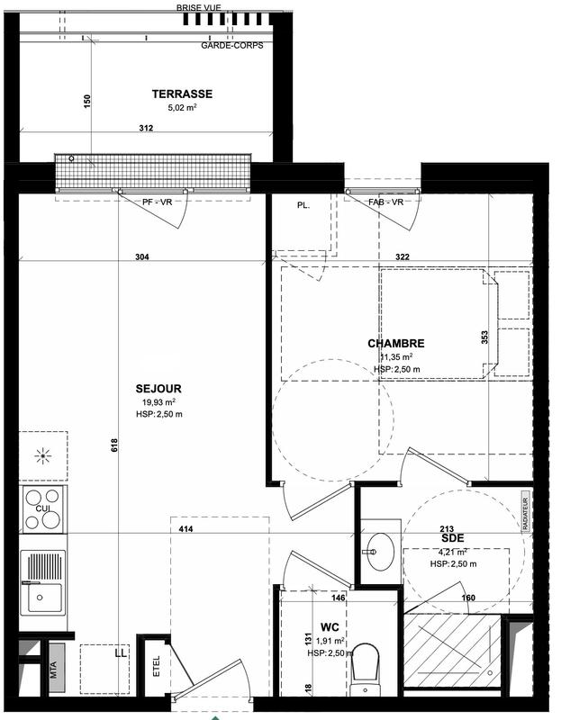 Appartement - 37 m² - 2 pièces