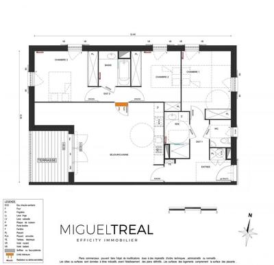 Appartement - 90 m² - 4 pièces