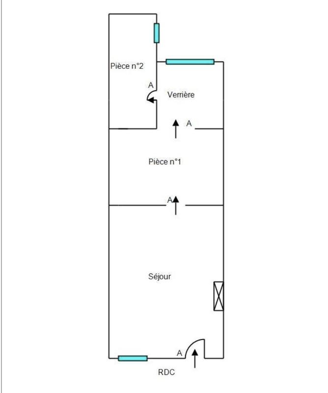 Maison de ville - 45 m² - 3 pièces