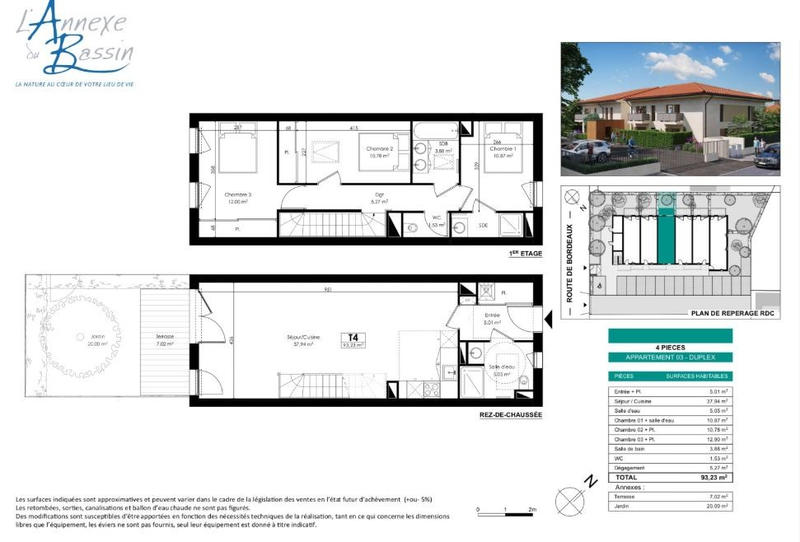 Duplex - 93 m² - 4 pièces