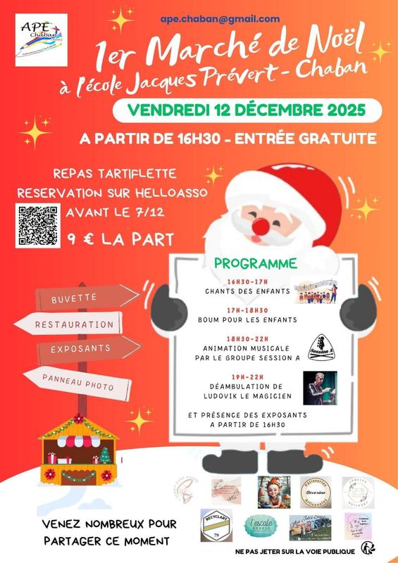 Marché de Noël de l’Ape Chaban à Chauray