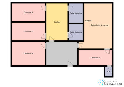 Chambre - 25 m² - 1 pièce