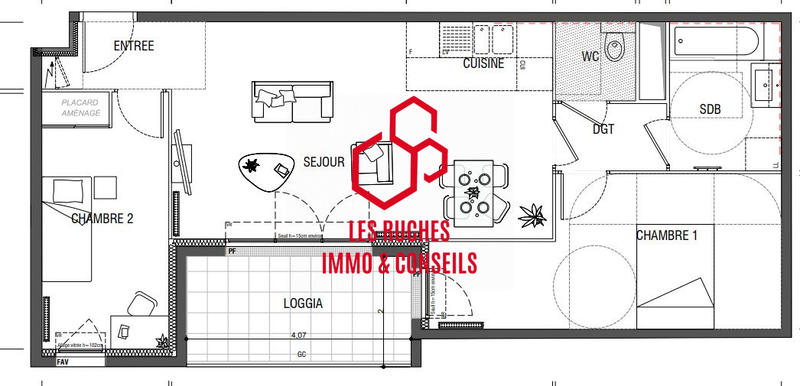 Appartement - 66 m² - 3 pièces