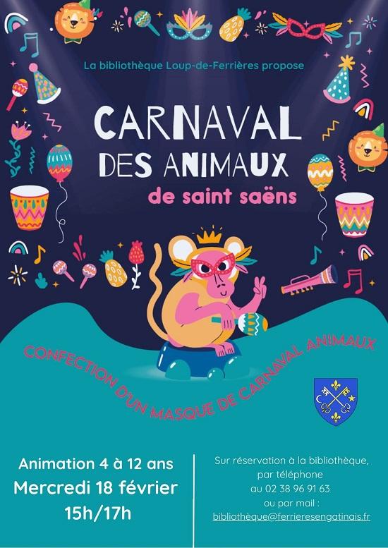 Animation bilbiothèque : Carnaval des animaux