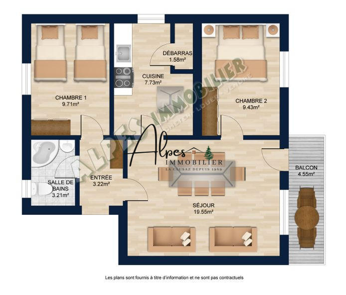 Appartement - 48 m² - 3 pièces
