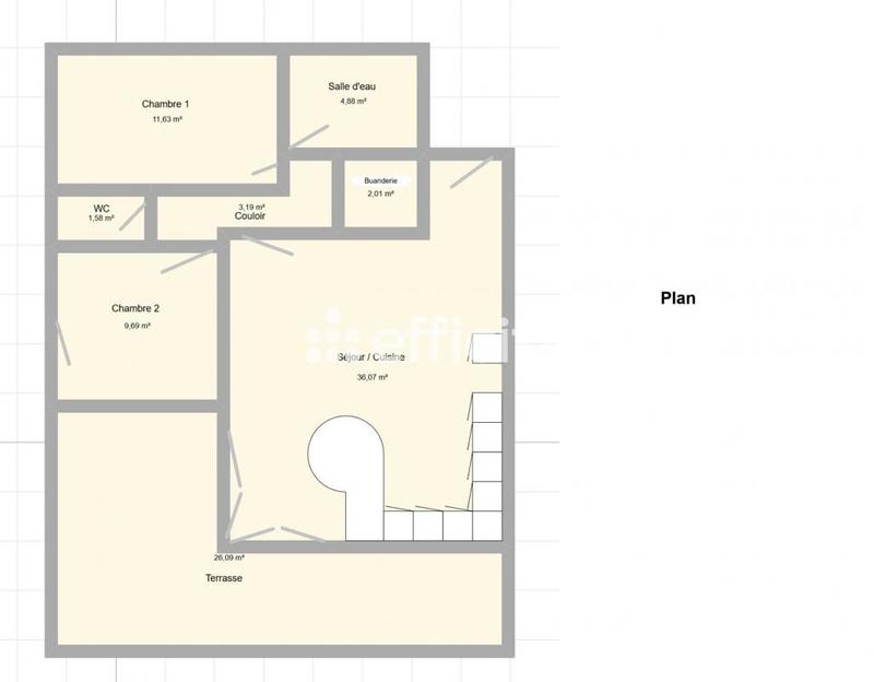Appartement - 70 m² - 3 pièces
