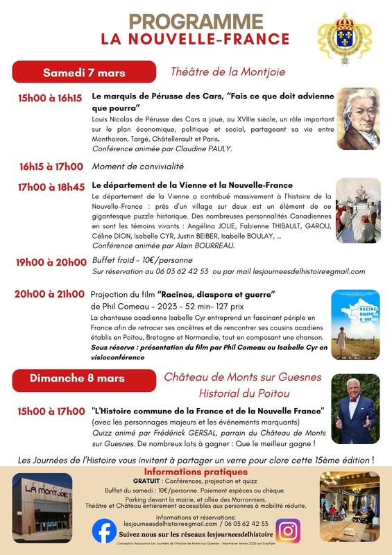 Les Journées de l'Histoire "La Nouvelle France"