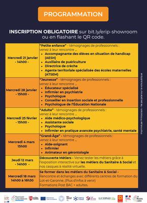 Showroom des métiers : se former dans les métiers du Sanitaire et Social