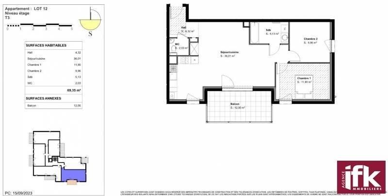 Appartement - 69 m² - 3 pièces