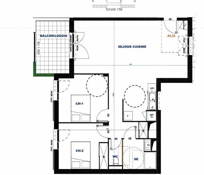 Appartement - 73 m² - 3 pièces