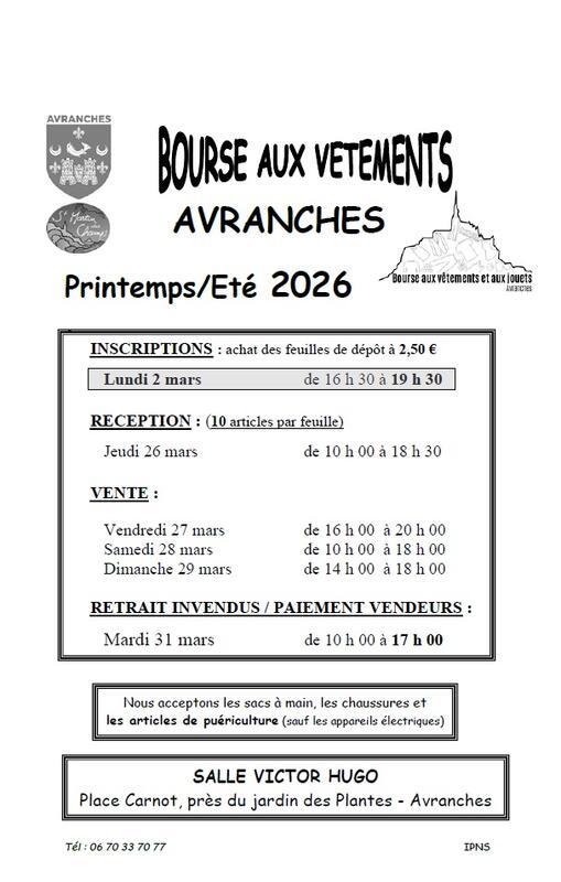 Bourse aux vêtements printemps-été 2026