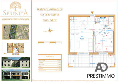 Appartement - 45 m² - 2 pièces