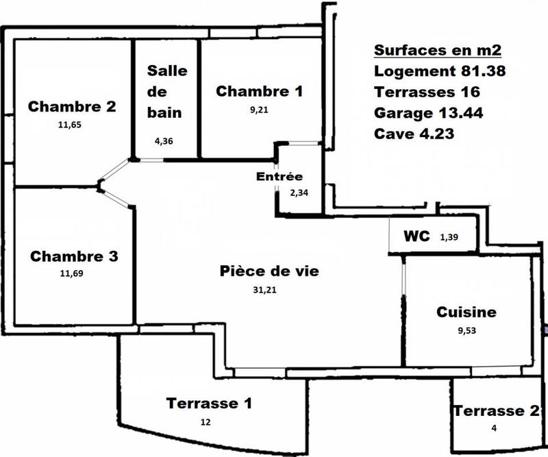 Appartement - 81 m² - 5 pièces