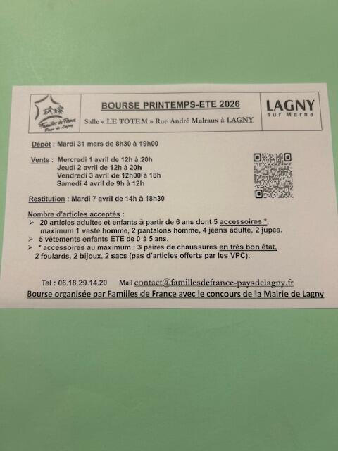 Bourse aux vêtements printemps-été