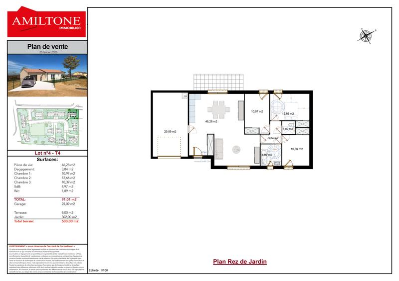 Maison - 91 m² - 4 pièces