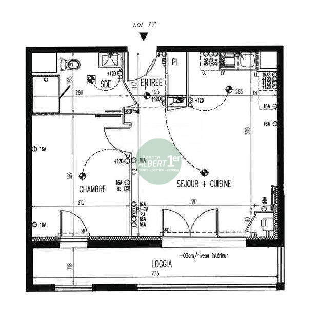 Appartement - 44 m² - 2 pièces