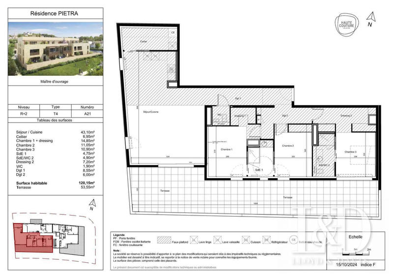 Appartement - 120 m² - 4 pièces