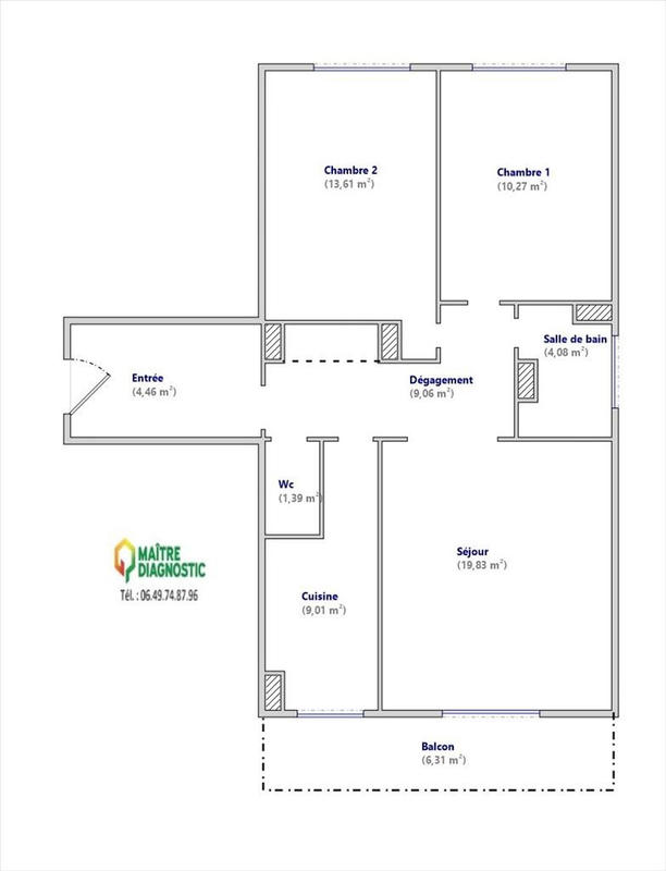 Appartement - 72 m² - 3 pièces