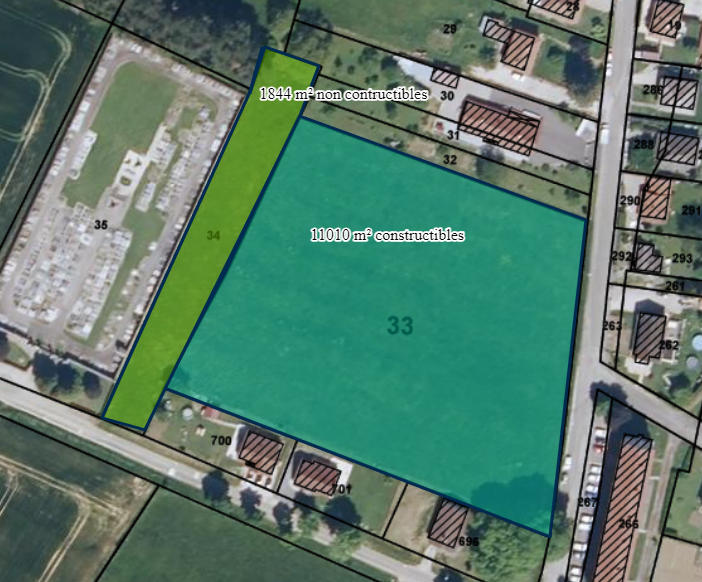 Terrain constructible - 11 010 m²