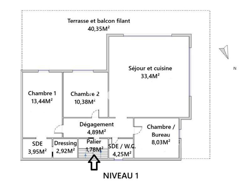 Appartement - 110 m² - 5 pièces