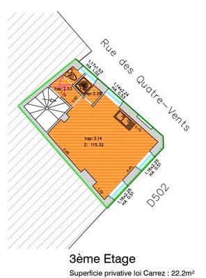 Studio - 22 m² - 1 pièce