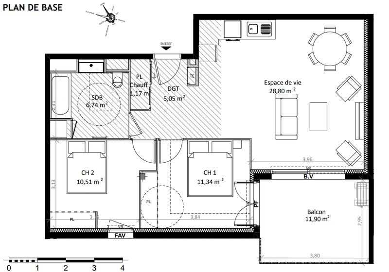 Appartement - 63 m² - 3 pièces