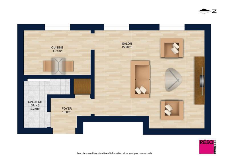 Appartement - 28 m² - 1 pièce